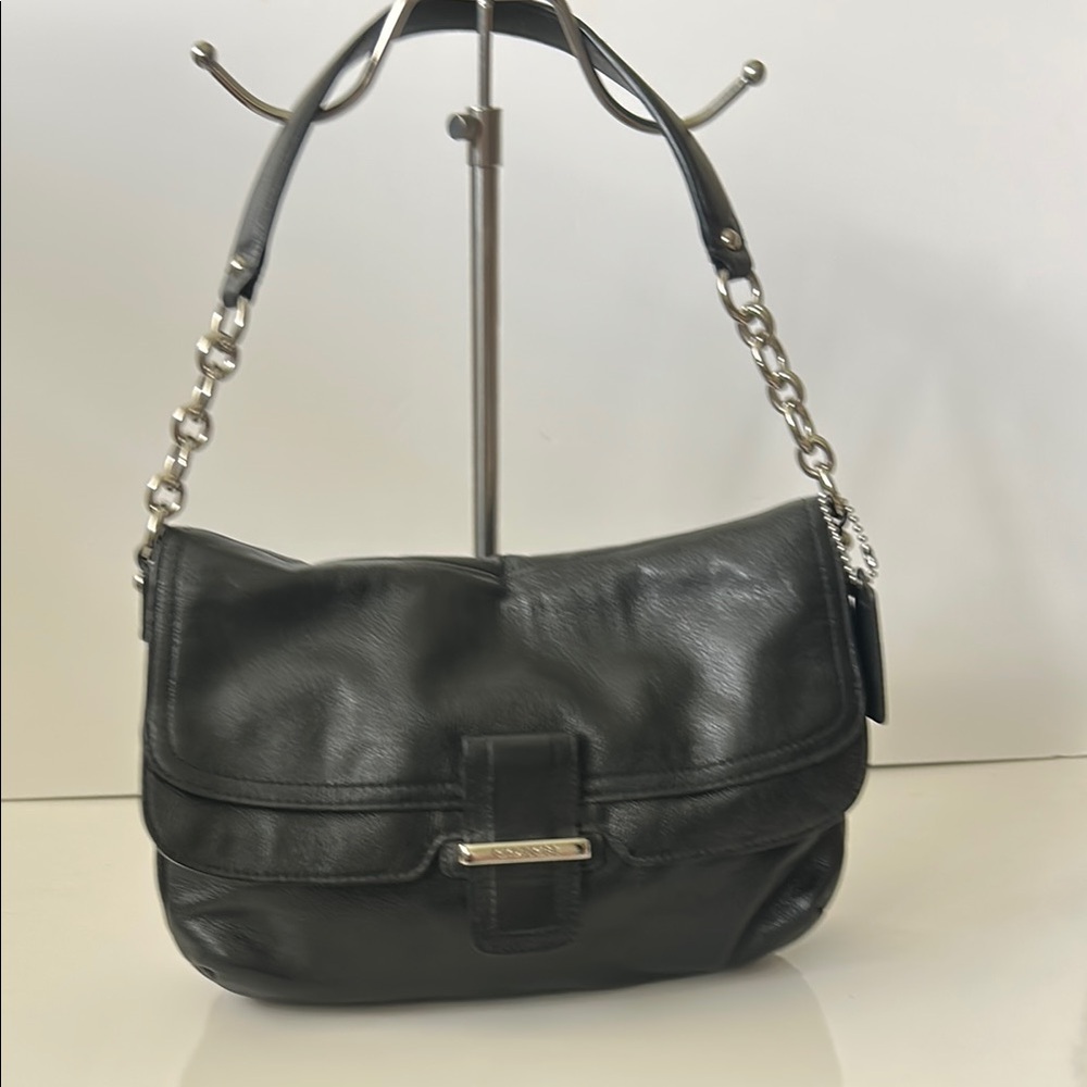 Coach Black Leather Shoulder Bag